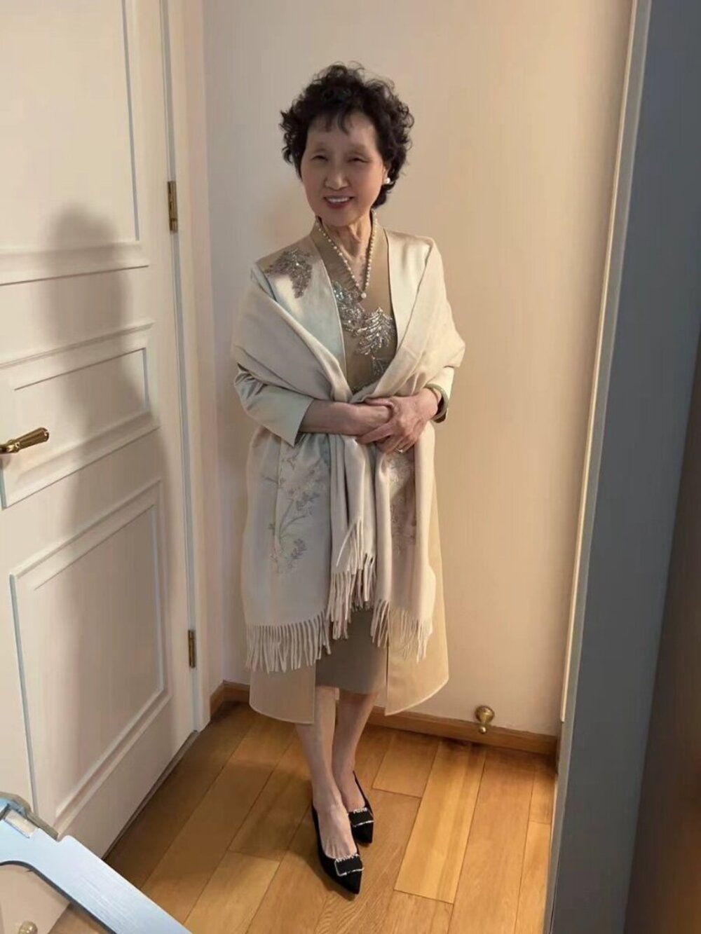 Embroidered wool scarf and qipao shawl, high-end